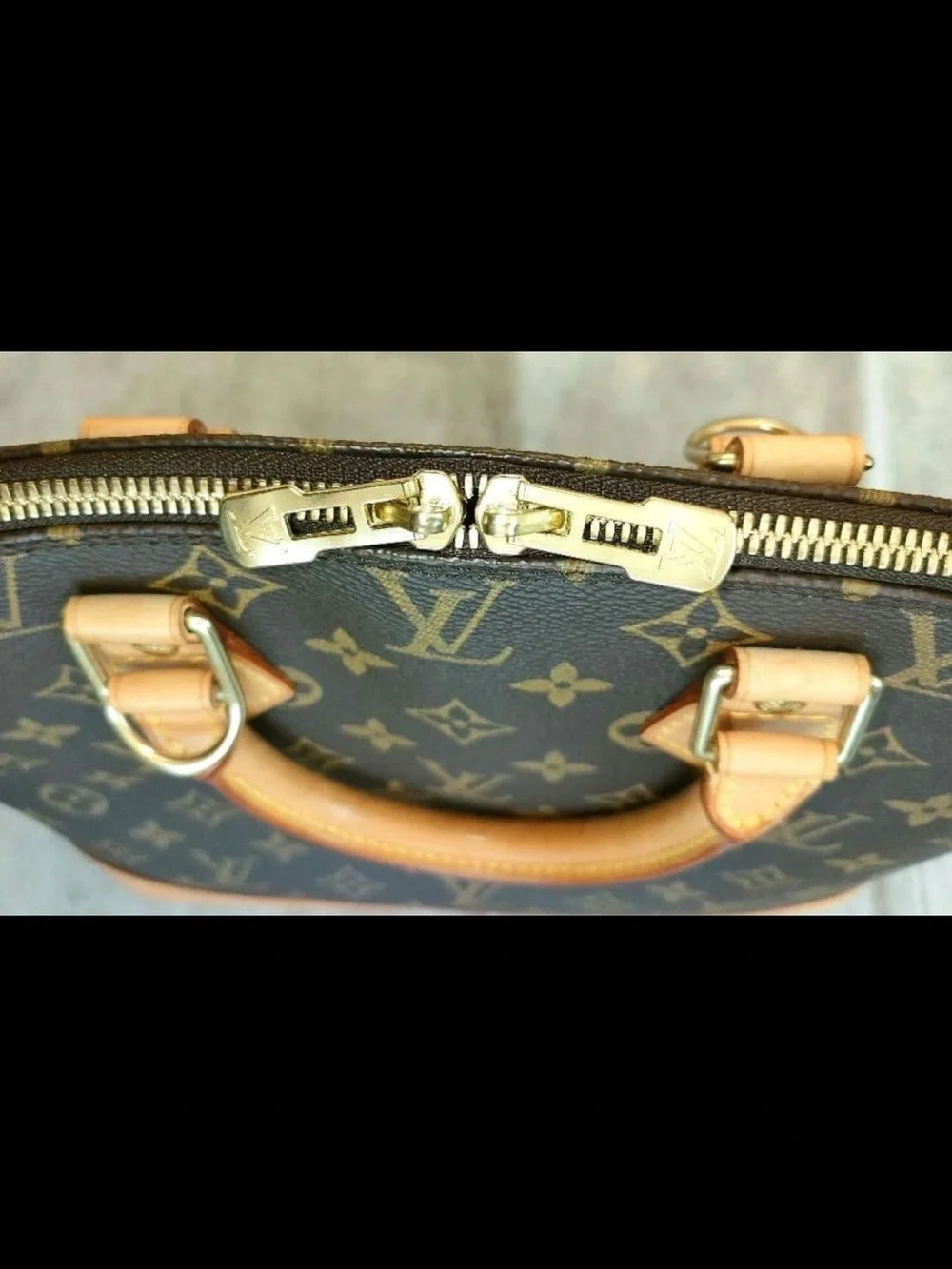 Louis Vuitton Monogram Alma Satchel in Brown and Tan
